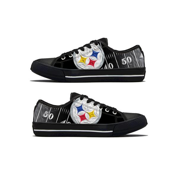 Women's Pittsburgh Steelers Low Top Canvas Sneakers 004